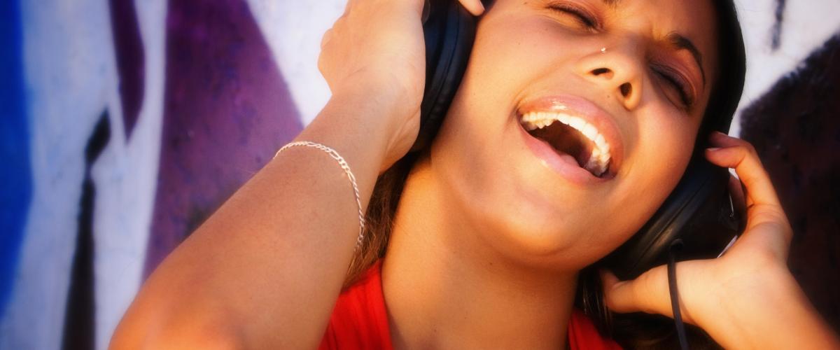 teen girl singing