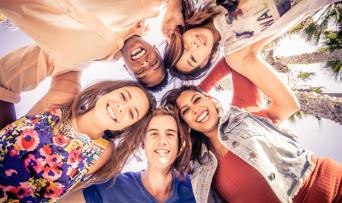 group of happy teens