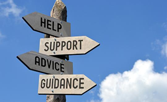 help support advice guidance signs