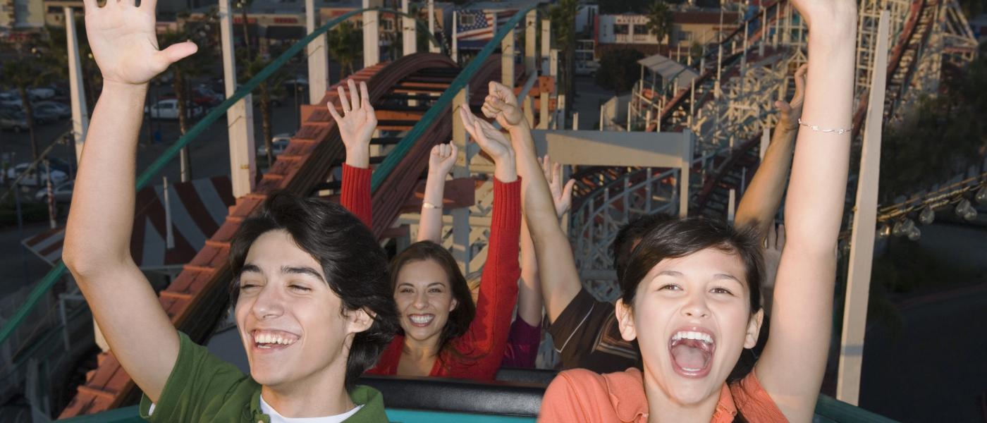teens on rollercoaster