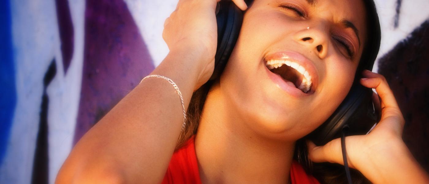 teen girl singing