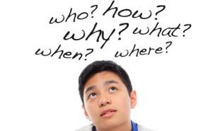 teen with questions above head