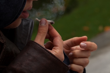 girl smoking joint